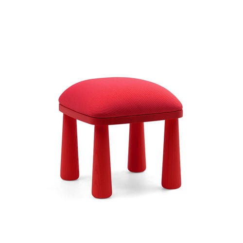 Tabouret contemporain - FUNGI - TM Leader Contract - en tissu / avec piètement en bois / rond