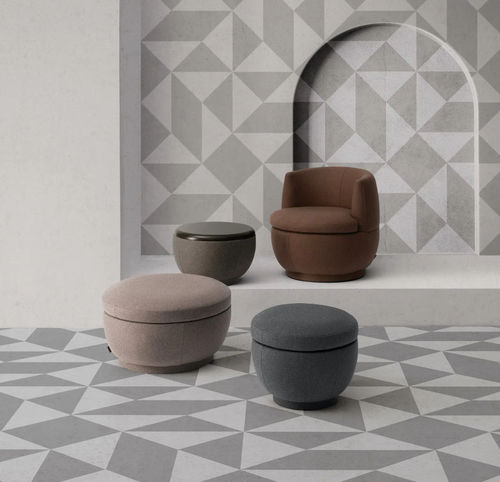 Pouf contemporain - RONDA - TM Leader Contract - en pin / en MDF / en tissu