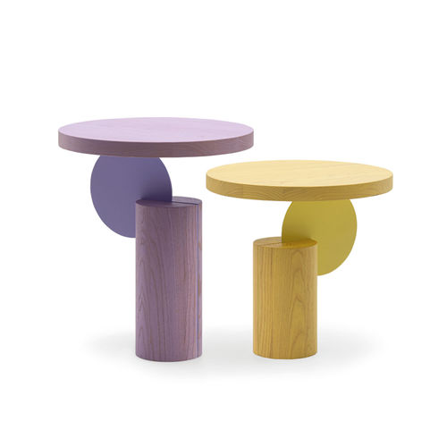 Table d'appoint contemporaine - DAIKIRI - TM Leader Contract - en métal / en bois / avec piètement en bois