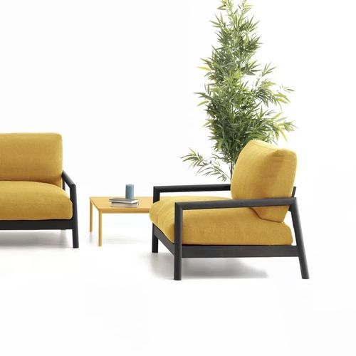 Fauteuil contemporain - EVAN - TM Leader Contract - en tissu / bois / à coussins