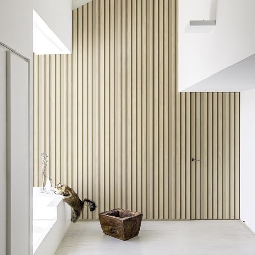 Papier peint contemporain - Wooden Stripes - SPAGHETTIWALL - en textile non-tissé / à rayures / aspect bois