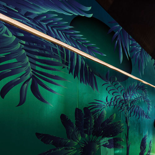 Papier peint contemporain - Space Jungle - SPAGHETTIWALL - en fibre de cellulose / en textile non-tissé / à motif nature