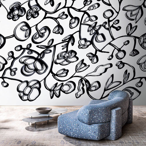 Papier peint contemporain - Blooming - SPAGHETTIWALL - en fibre de cellulose / en textile non-tissé / à motif floral