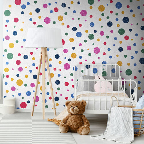Papier peint contemporain - Happy Dots - SPAGHETTIWALL - en fibre de cellulose / en textile non-tissé / à motif