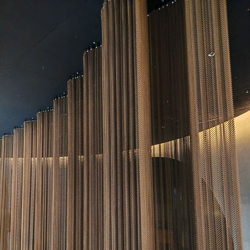 Rideau en maille métallique - QKMCD-07 - HEBEI JOINWIN ARCHITECTURAL DESIGN CO.,LTD - multicolore / personnalisable / aluminium