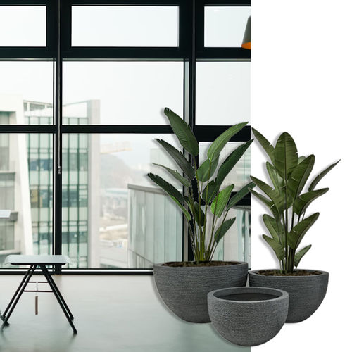 Pot de jardin en fibre de verre - RCW-4055 - Guangdong Ronglin New Material technology .Co.,Ltd - en béton / rond / résistant aux UV