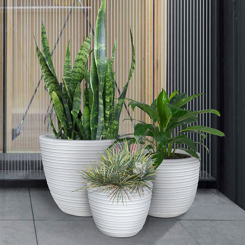 Pot de jardin en fibre de verre - RCW-4011 - Guangdong Ronglin New Material technology .Co.,Ltd - en béton / rond / résistant aux UV