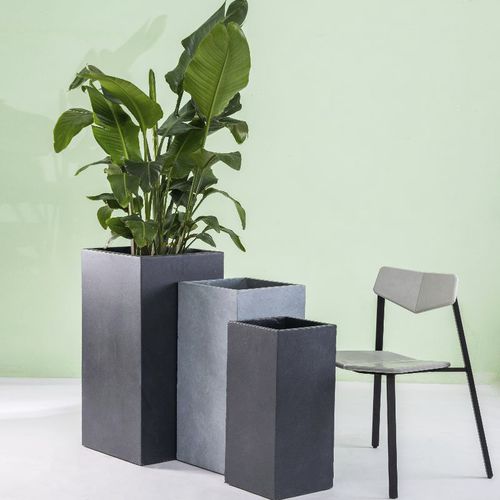 Jardinière en fibre de verre - RF-0002 - Guangdong Ronglin New Material technology .Co.,Ltd - en béton / carrée / sur mesure