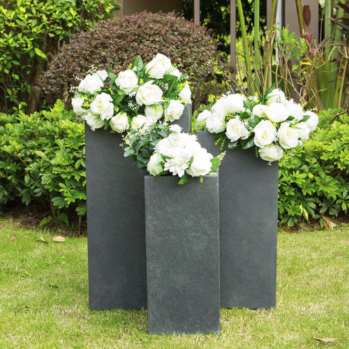 Jardinière en fibre de verre - RF-2002 - Guangdong Ronglin New Material technology .Co.,Ltd - en béton / carrée / sur mesure