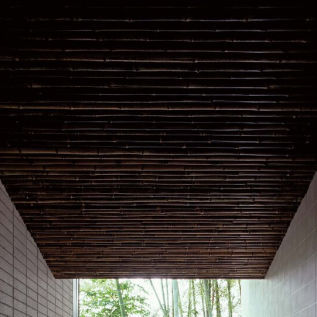 Faux plafond en bambou - A Series - TAKEROKU Co.,Ltd - en lames / pour piscine / marron