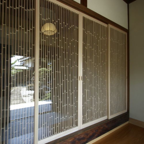 Porte d'extérieur - V Series - TAKEROKU Co.,Ltd - en bambou / coulissante / contemporaine