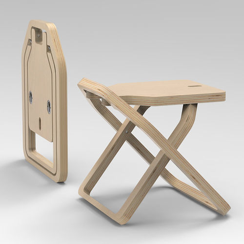 Tabouret contemporain - MADE INFINE - en contreplaqué / avec piètement en contreplaqué / luge