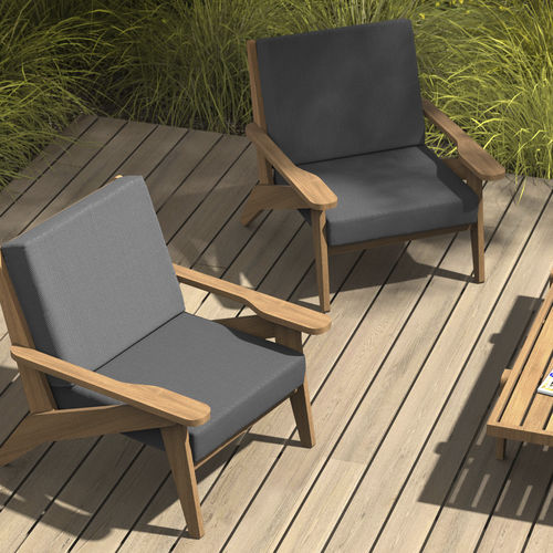 Fauteuil d'extérieur - LA CROCO - MADE INFINE - contemporain / en tissu déperlant / en bois massif