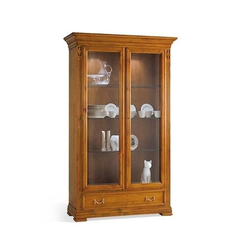 Vitrine de style Directoire - 7373 Villa Borghese  - Bordini arredamenti - en cerisier / en placage de bois / éclairée