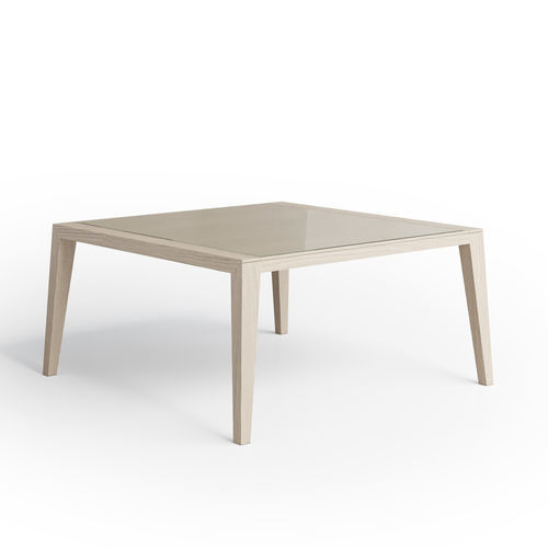 Table basse contemporaine - 3460 Gloria - Bordini arredamenti - en verre trempé / avec piètement en frêne / carrée