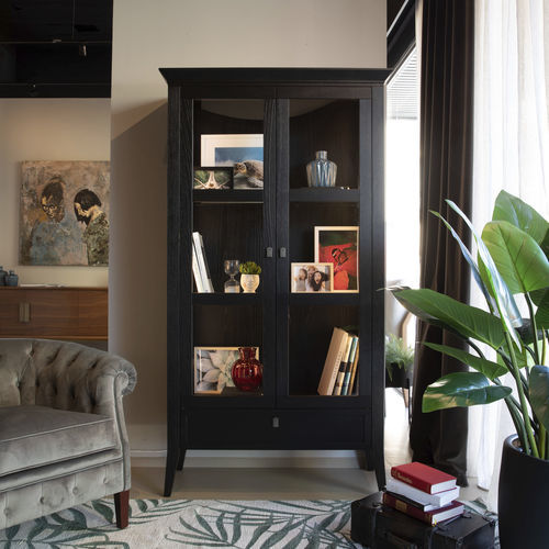 Vitrine contemporaine - 7469 Gloria - Bordini arredamenti - sur piétement / en verre / en frêne