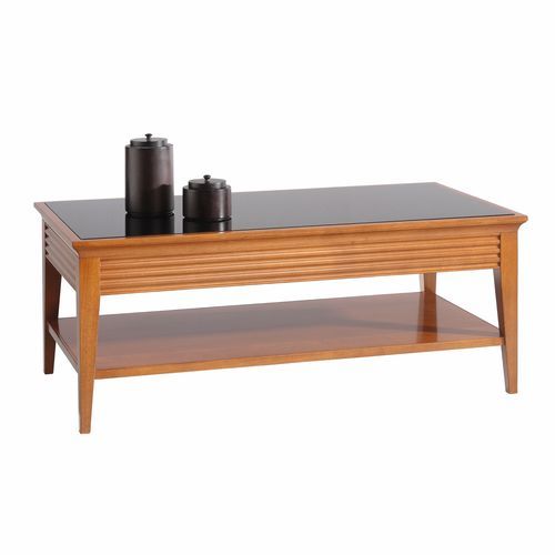 Table basse classique - 3234 Luna - Bordini arredamenti - en verre trempé / en verre laqué / en placage de bois