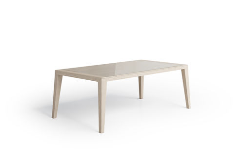 Table basse contemporaine - 3459 GLORIA - Bordini arredamenti - en verre trempé / avec piètement en frêne / rectangulaire