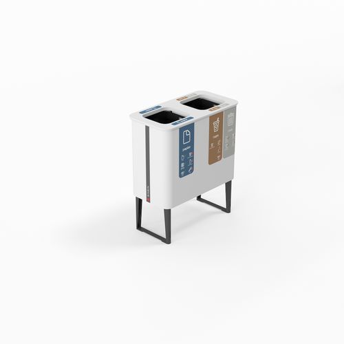 Poubelle publique - Globular 40×2 - BINBINgroup - de tri sélectif / sur piétement / en bambou