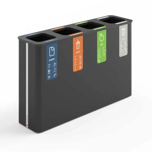 Poubelle publique - Globular 60×4 - BINBINgroup - de tri sélectif / en acier à revêtement par poudre / en bambou
