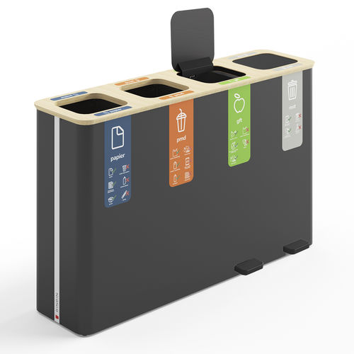 Poubelle publique - Pedal 60×4 - BINBINgroup - de tri sélectif / en acier à revêtement par poudre / en MDF laqué