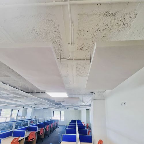 Panneau acoustique pour plafond - CONTACT CENTER - Smartfox - suspendu / en tissu / en bois