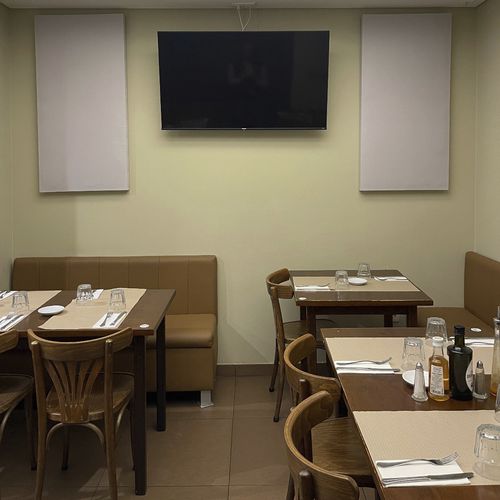 Panneau acoustique pour mur - RESTAURANT 1 - Smartfox - en bois / en laine minérale / en tissu