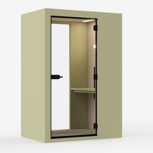 Bureau POD avec éclairage intégré - Vetrospace XS+ - VETROSPACE - acoustique / assis-debout / modulable
