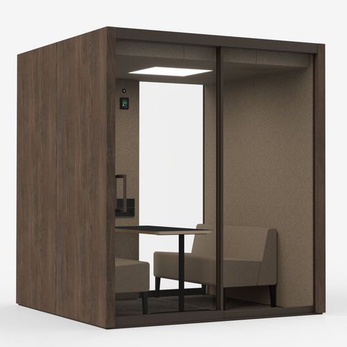 Bureau POD acoustique - VETROSPACE M+ - VETROSPACE - avec éclairage intégré / modulable / sur mesure