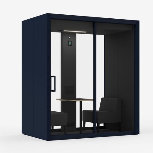 Bureau POD acoustique - VETROSPACE M - VETROSPACE - avec éclairage intégré / modulable / sur mesure