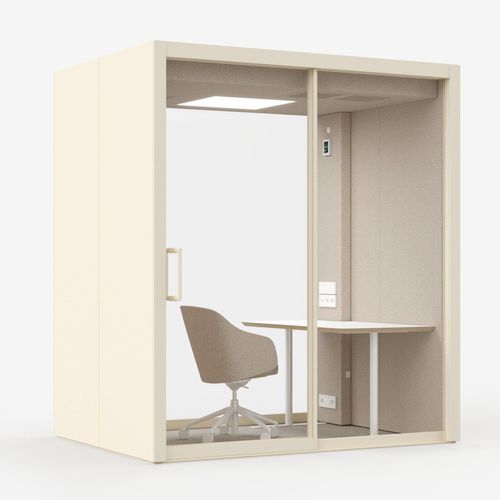 Bureau POD avec éclairage intégré - VETROSPACE S+ - VETROSPACE - acoustique / modulable / sur mesure