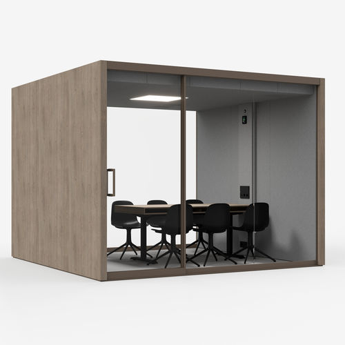 Bureau POD acoustique - VETROSPACE XL - VETROSPACE - avec éclairage intégré / sur mesure / avec porte vitrée