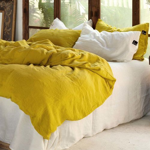 Housse de couette en lin - MUSTARD - dELENZO LINEN FROM EUROPE S.L - uni