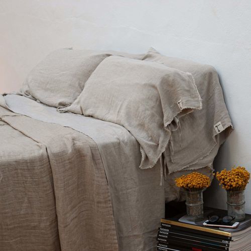 Taie d'oreiller en lin - SIMPLE FRINGES - dELENZO LINEN FROM EUROPE S.L