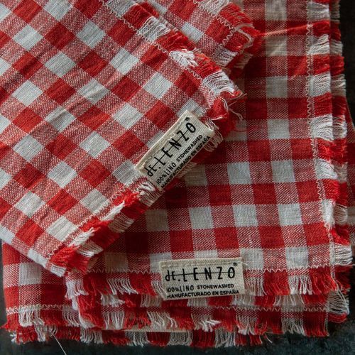 Serviette de table en lin - VICHY FRINGES - dELENZO LINEN FROM EUROPE S.L - à motif / à carreaux / à usage domestique