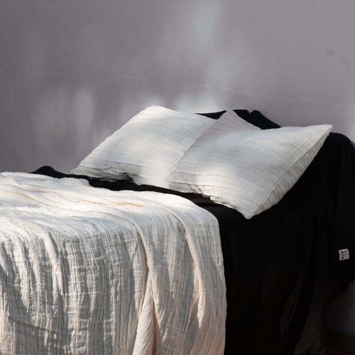 Plaid en lin - IVORY - dELENZO LINEN FROM EUROPE S.L