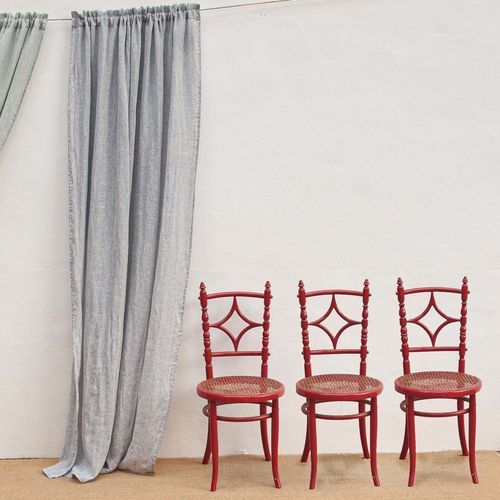 Rideau à plis - BLUE - dELENZO LINEN FROM EUROPE S.L - uni / en lin