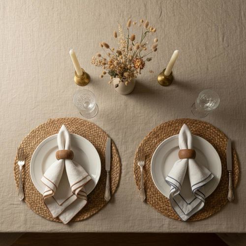 Serviette de table à dîner - WITH MIXED HEMSTITCHES - dELENZO LINEN FROM EUROPE S.L - à cocktail / en lin / uni