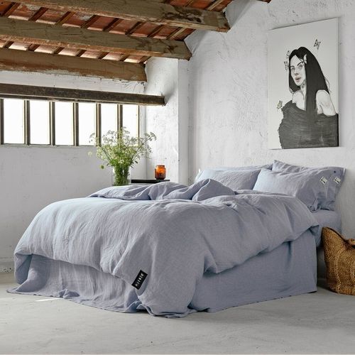 Parure de lit en lin - SKY BLUE - dELENZO LINEN FROM EUROPE S.L