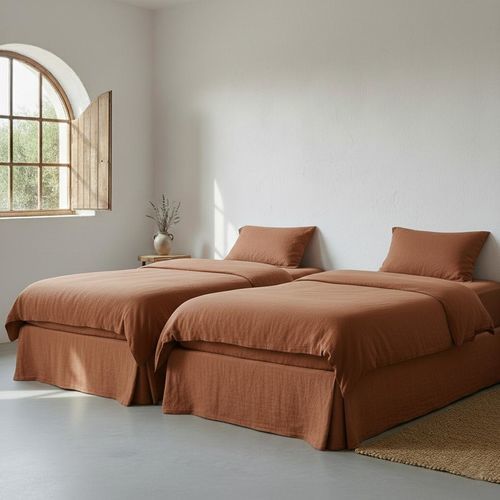 Parure de lit en lin - TERRACOTTA - dELENZO LINEN FROM EUROPE S.L