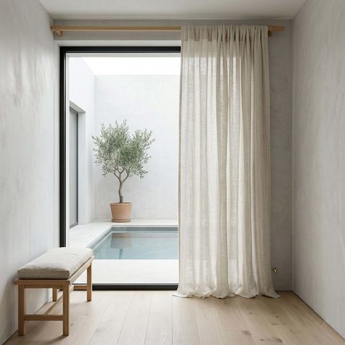 Rideau à plis - NATURAL RUSTIC - dELENZO LINEN FROM EUROPE S.L - uni / en lin