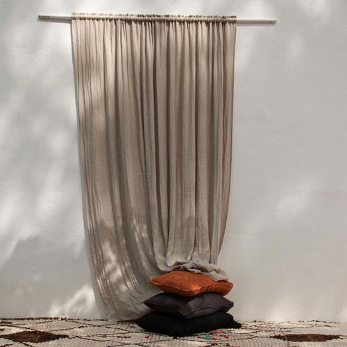 Rideau à plis - NATURAL - dELENZO LINEN FROM EUROPE S.L - uni / personnalisable / en lin
