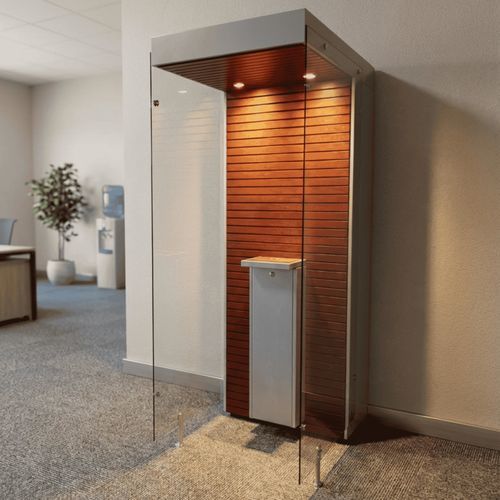 Abri fumeurs d'intérieur - SMOKE SOLUTION SP110/ONE - Longhi Air - avec filtre HEPA / ouvert