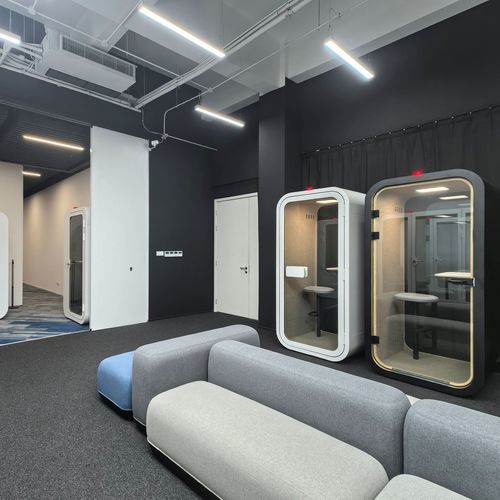 Bureau POD acoustique - DAWN COMPACT - Dancoo Acoustic Pods Manufacturing Co.,Ltd. - réglable / ergonomique / avec système de visioconférence