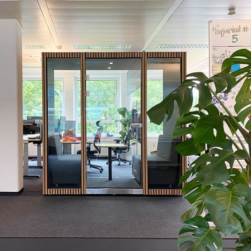 Bureau POD acoustique - 2V - Dancoo Acoustic Pods Manufacturing Co.,Ltd. - ergonomique / avec porte vitrée / USB