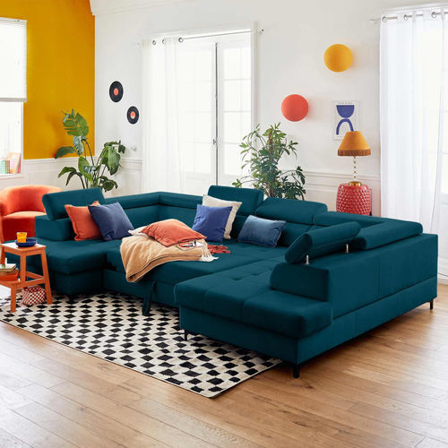 Canapé lit - MERIDA : 1392BC - Best Mobilier - en arc de cercle / contemporain / en velours