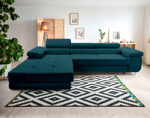 Canapé d'angle - PABLO : 1418BC - Best Mobilier - lit / contemporain / en velours
