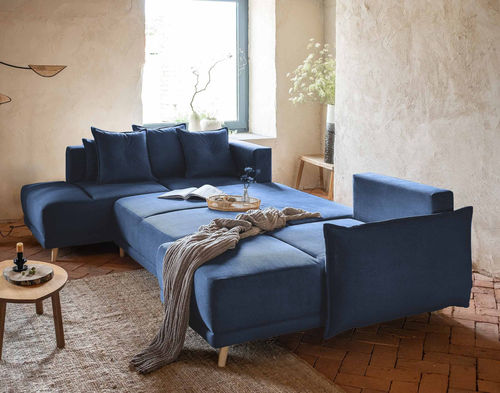 Canapé d'angle - LENA : 1509B - Best Mobilier - contemporain / en velours / avec accoudoirs