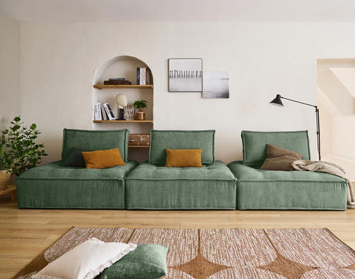 Canapé modulable - MARISOL: 1859V - Best Mobilier - contemporain / en velours / à coussins