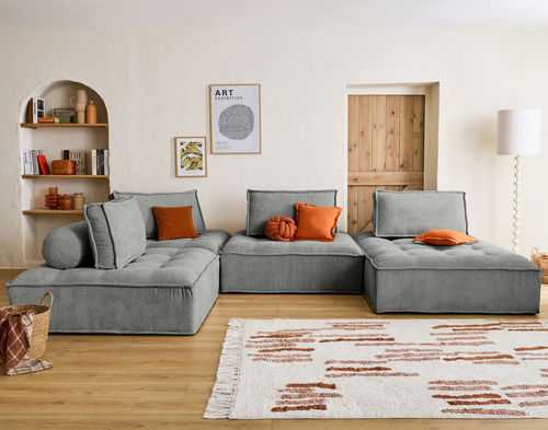 Canapé modulable - MARISOL: 1861G - Best Mobilier - contemporain / en velours / à coussins